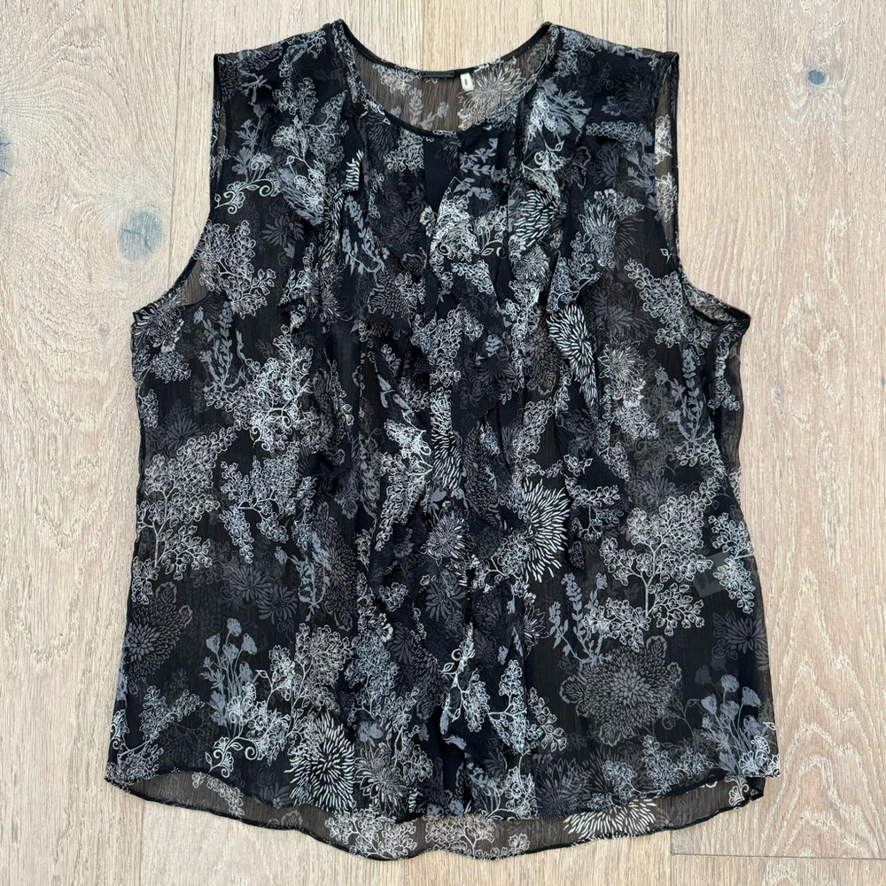 Elie Tahari Silk Blouse Black Size M